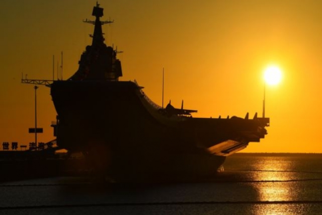 Chinese Aircraft Carrier 'Shadong' Transits Through Taiwan Straits for the First Time