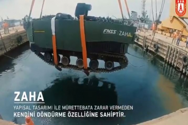 Turkey Begins Testing ZAHA Armored Amphibious Assault Vehicle