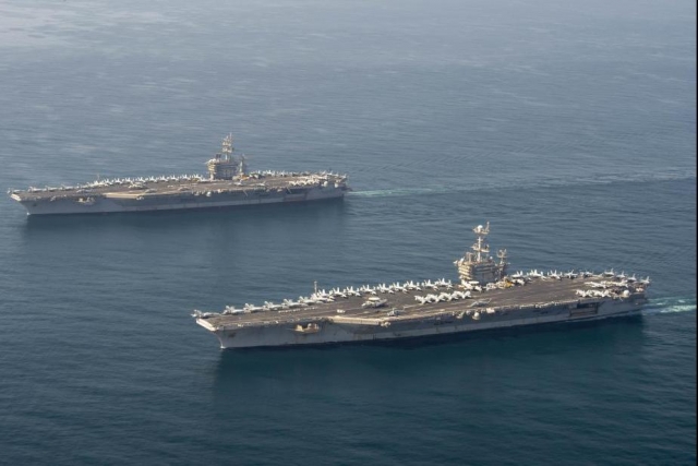 Two US Navy Aircraft Carrier Groups Begin Arabian Sea Patrols