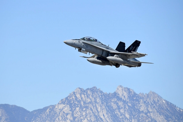 U.S.M.C. F/A-18 Makes First Flight with Raytheon’s GaN-AESA Radar