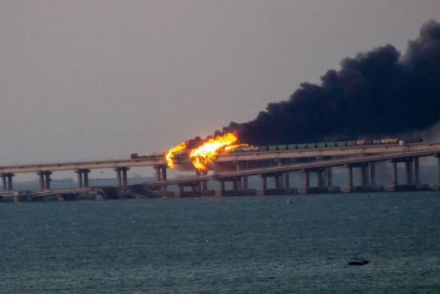 Part of Crimea Bridge, Europe's Longest, Collapses after Truck Explodes near Fuel Train