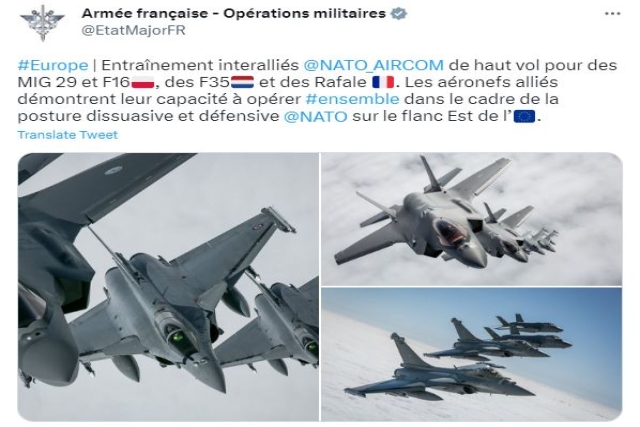 MiG-29, Rafale, F-35 and F-16 Jets Train Together in NATO Exercise