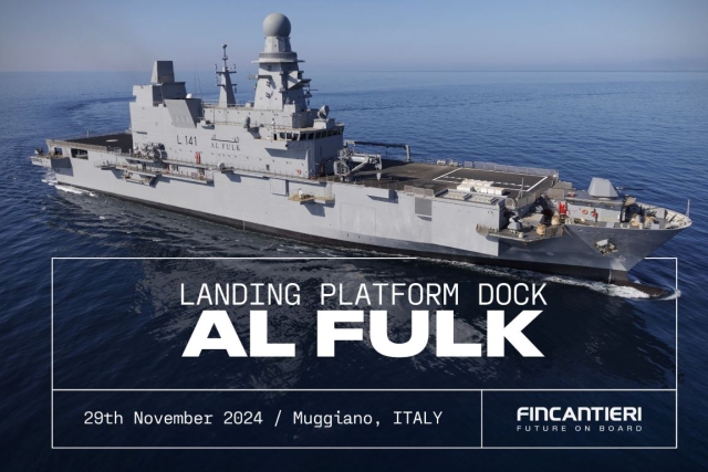 Qatar Receives Amphibious Vessel “Al Fulk” from Fincantieri