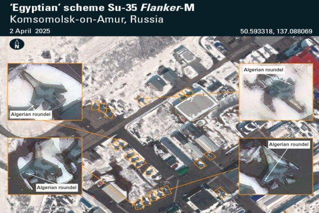 Satellite Spots Russian Su-35 Jets in Algerian Colours