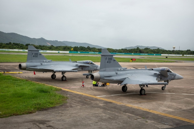 First Two Serial Production Gripen E Jets in Brazil