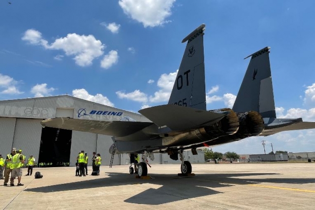 First Two U.S. F-15s Fitted with EPAWSS Electronic Warfare Systems