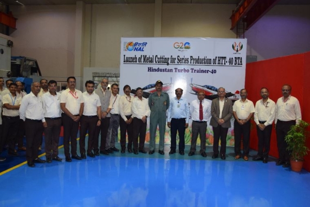 HAL launches Metal Cutting for Series Production of HTT-40 Basic Trainer Aircraft