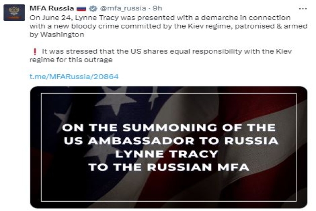 U.S. Ambassador Summoned, Given Demarche Over Usage of American Weapons in Sevastopol Attack