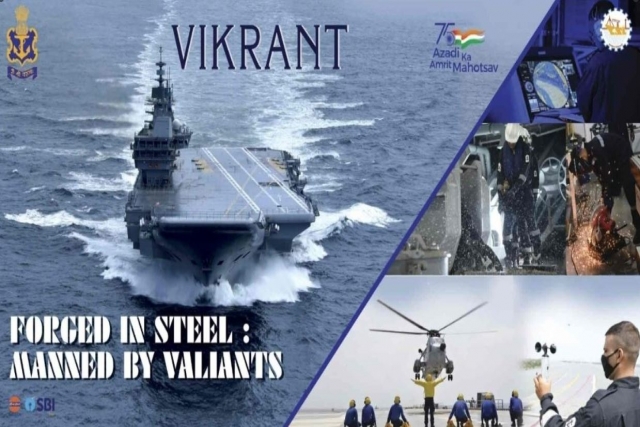 India's Vikrant Aircraft Carrier Constructed with Indigenously-Developed Steel