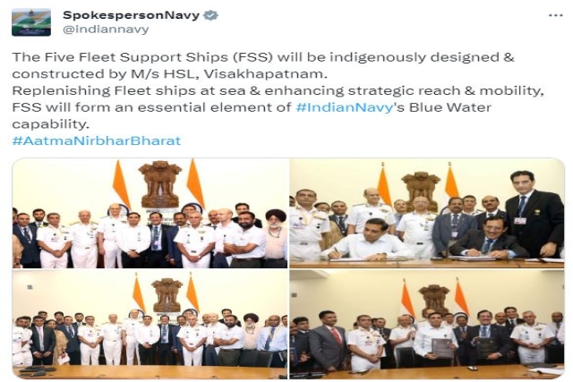 Indian Navy Acquires 5 Fleet Support Vessels from Hindustan Shipyard