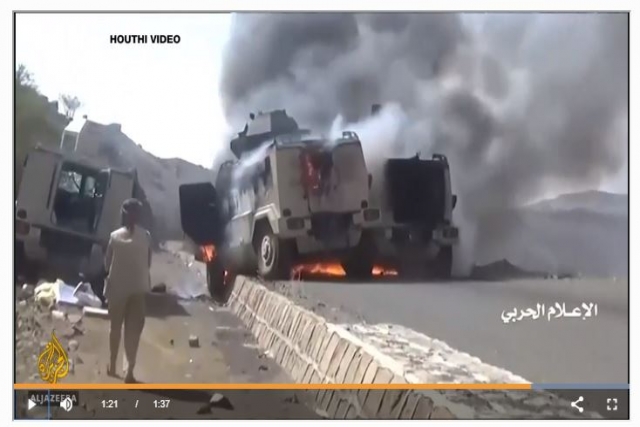 Damaged Oshkosh Vehicles Buttress Yemeni Claims of Attack on Saudi Arabia