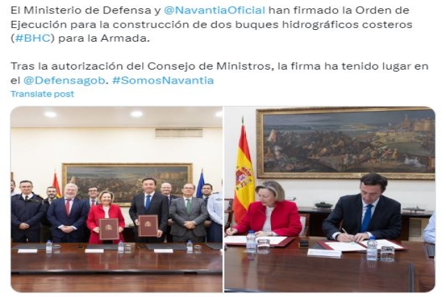 Navantia to Construct Coastal Hydrographic Vessels for Spanish Navy