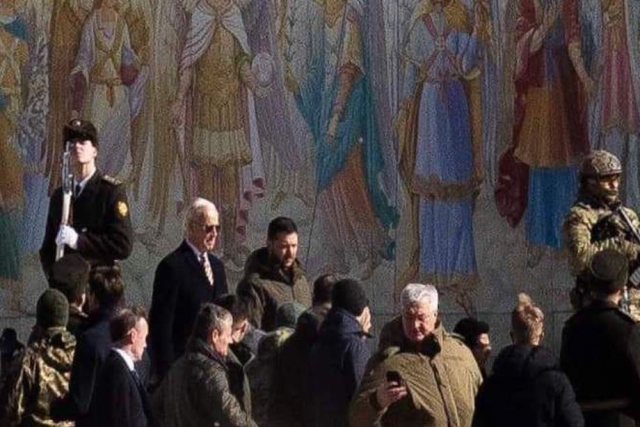 U.S. President Joe Biden Visits Kyiv amidst Air Raid Sirens