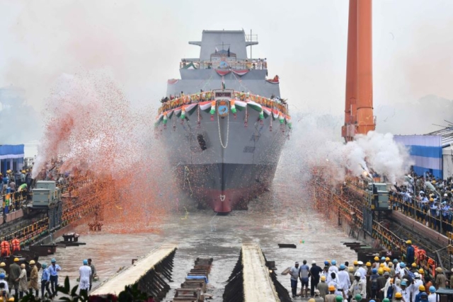 GRSE Launches Indian Navy’s 6th Nilgiri-class P17A frigate