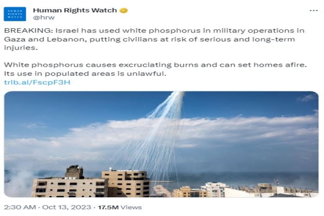 After Gaza, Israel Used White Phosphorus Shells in Southern Lebanon: Media Reports 