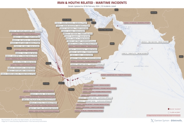 Six Houthi Missiles Target 2 Ships in Red Sea, One Hit