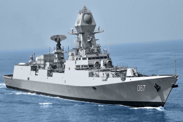 Stealth Destroyer 'Mormugao,' with all Indigenous Weapons, Delivered to Indian Navy