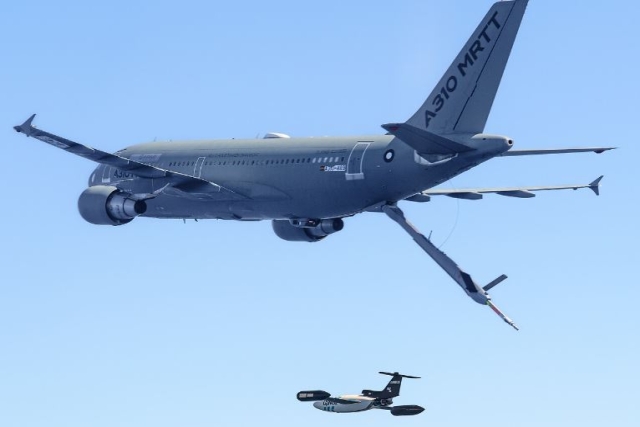 Airbus A310 Tanker Plane Controls Drone In-Flight