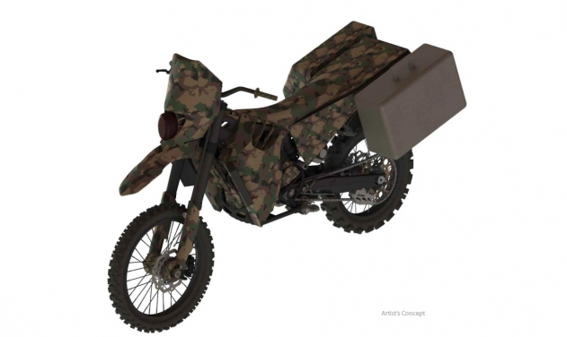 DARPA’s Stealth Dirt Bike Uses Front-wheel Drive system