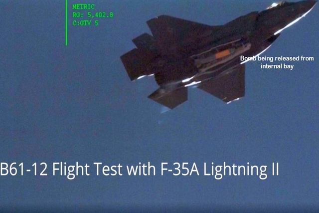 USAF F-35 Jet Launches B61-12 Nuclear Bomb from Internal Bay