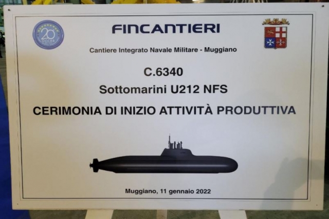 Fincantieri Starts Construction of Italian Navy’s First NFS Submarine