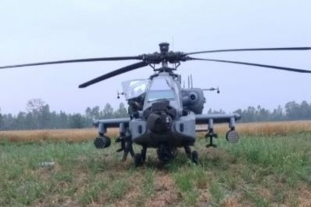 Indian Air Force AH-64 Apache Makes Emergency Landing