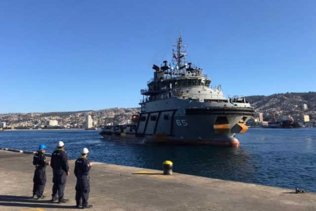 Warship Built by India's L&T Sails into Chilean Harbour