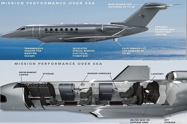 Textron Aviation Unveils Cessna Citation Longitude-Based Maritime Patrol Aircraft 