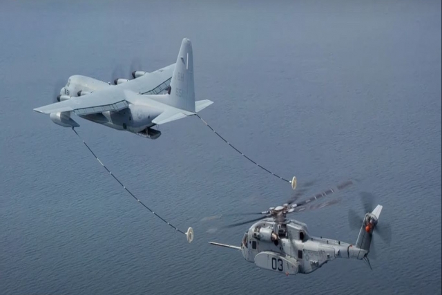 Sikorsky CH-53K Helicopter Completes Aerial Refueling Tests with KC-130KJ Tanker