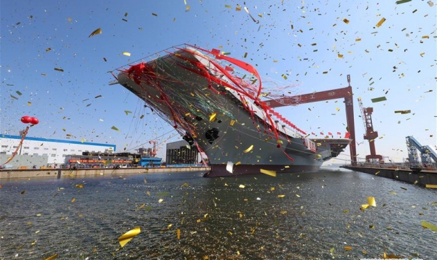 China’s First Domestically Built Aircraft Carrier Launched, To Enter Service By 2020