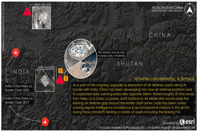 China Builds Infrastructure for Air Defense Systems Near Doklam