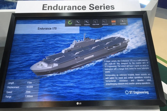 Digital Drawing of Latest Singaporean Endurance-class Ship Unveiled at Airshow