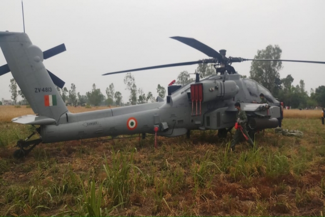 Indian Air Force AH-64 Apache Makes Emergency Landing