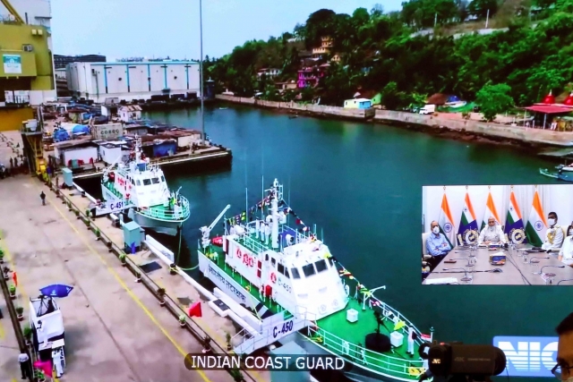 India Commissions Coast Guard Ship, Interceptor Boats 