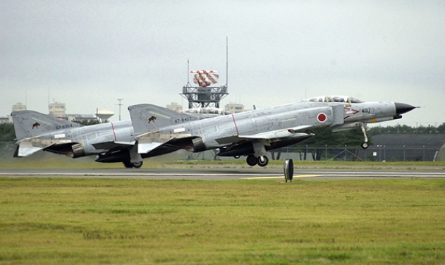 Japanese F-4 Fighter Aircraft Catches Fire Due To Landing Gear Malfunction, Crew Safe
