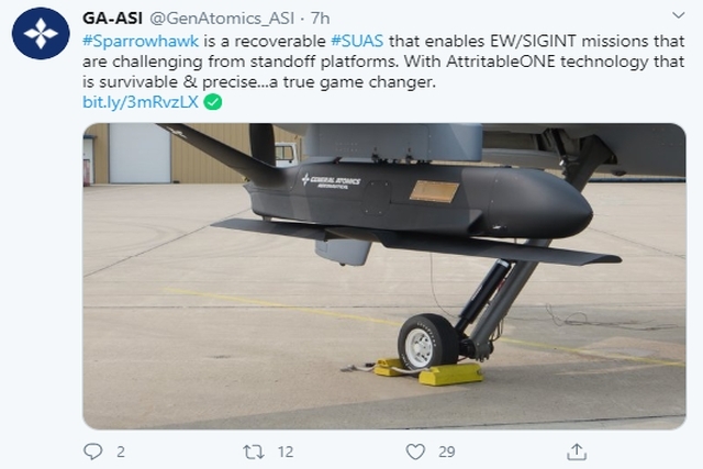 General Atomics MQ-9A Drone Carries Small UAV to Multiply Reconnaissance Capability