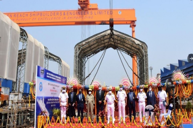 GRSE Lays Keel for Indian Navy’s 3rd Project P17A Stealth Frigate