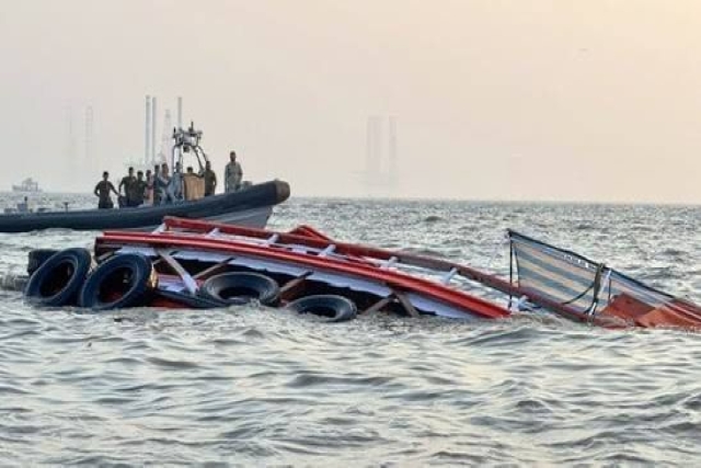 Indian Navy Speedboat Collides with Ferry off Mumbai Coast, Killing 13