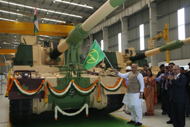 First K-9 SP Artillery Guns made by Indian L&T Rolled out Today
