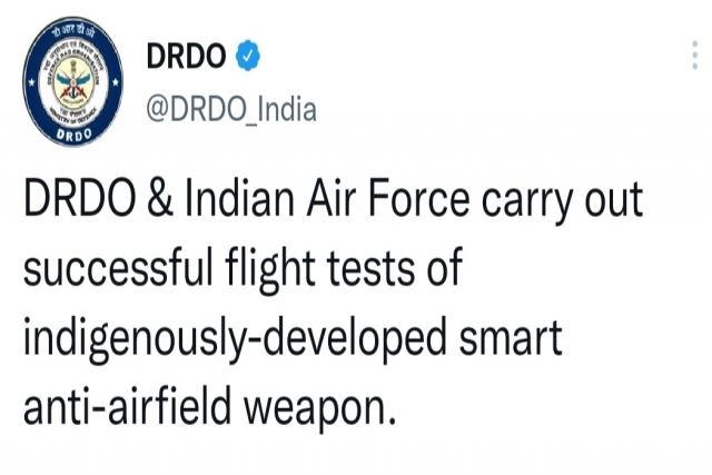 Indigenous Opto-Electronic Sensor Used in Indian Smart Weapon Test