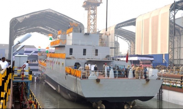 Indian Navy Launches Seventh Landing Craft Utility