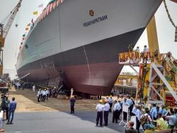 Indian Navy’s Newly Launched Stealth Destroyer INS Visakhapatnam 65 Percent Indigenous