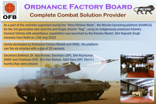 India’s Ordnance Factory Board Develops Prototype Anti-Tank Missile Launcher, NAMICA
