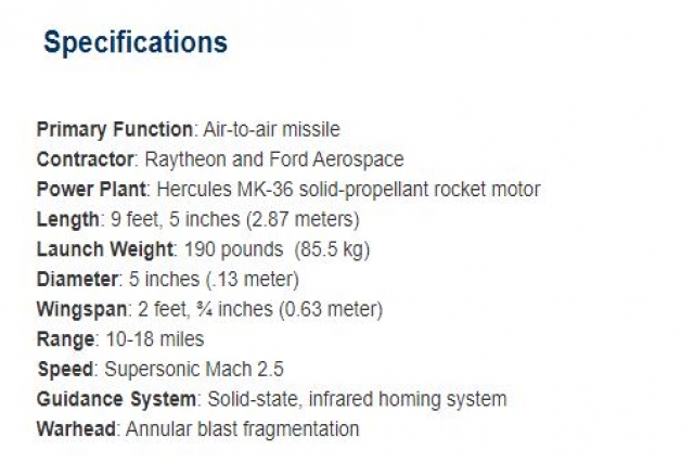 Egypt, Jordan Procure Sidewinder Rocket Motors