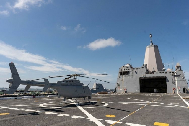 MQ-8C Fire Scout Completes Successful Fit Check aboard USS Anchorage