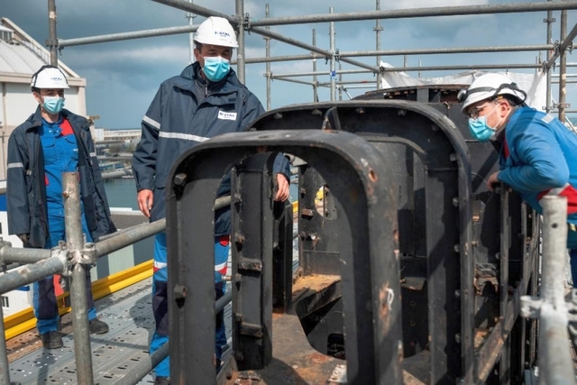 Fire-damaged French Nuclear Submarine, Perle Joined with Another in Major Repair Milestone