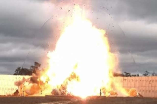 U.S.A.F. F-15E Releases 5000 lb GBU-72 Precision Bomb From 35000 ft in Test