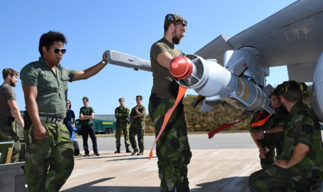 Gripen Jets Drop Paveway Bombs to Extinguish Forest Fires in Sweden 