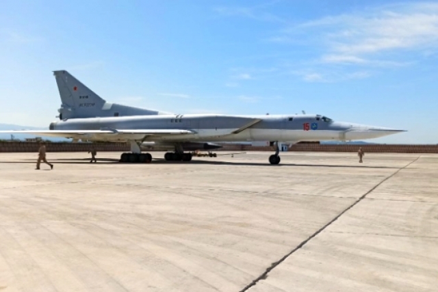 Russian Tu-22M3 Bombers Armed with Long-range KH-32 Missile Fly over Mediterranean