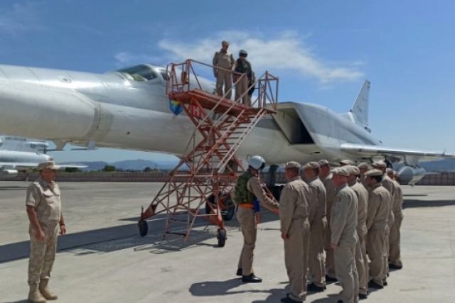 Russian Tu-22M3 Bombers Armed with Long-range KH-32 Missile Fly over Mediterranean